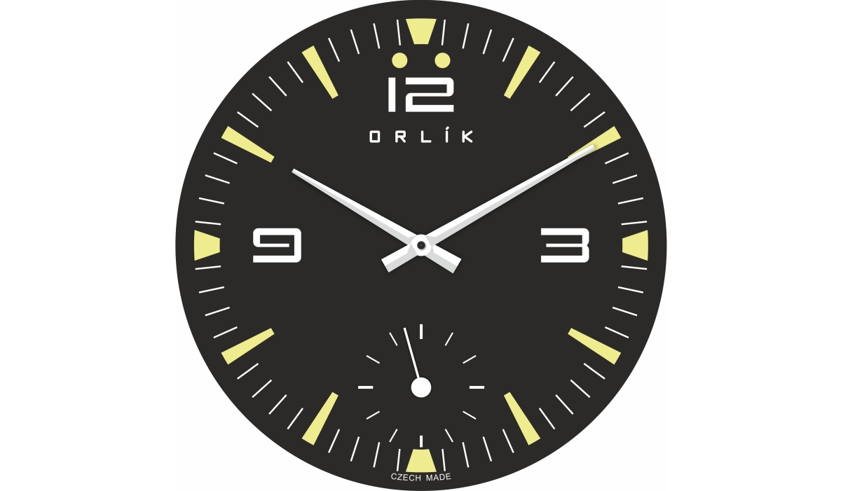 Inspiraci původním modelem Orlík z 60. let zvýrazňuje tzv. mimostředná vteřinovka, charakteristická pro tento legendární model. Také díky tomuto detailu budou nástěnné hodiny Orlík Originál skutečně jedinečným doplňkem interiéru každého fanouška českých primek. 