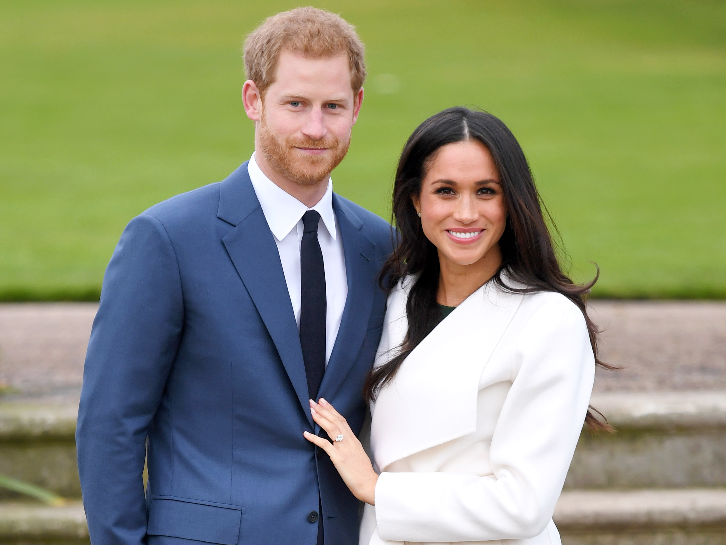 LONDON, ENGLAND - NOVEMBER 27: (EMBARGOED FOR PUBLICATION IN UK NEWSPAPERS UNTIL 24 HOURS AFTER CREATE DATE AND TIME) Prince Harry and Meghan Markle attend an official photocall to announce the engagement of Prince Harry and actress Meghan Markle at The Sunken Gardens at Kensington Palace on November 27, 2017 in London, England. Prince Harry and Meghan Markle have been a couple officially since November 2016 and are due to marry in Spring 2018. (Photo by Karwai Tang/WireImage)